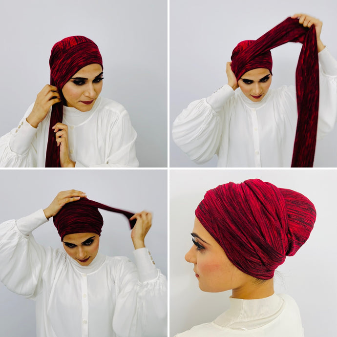 TurbanTube20 - woven cranberry