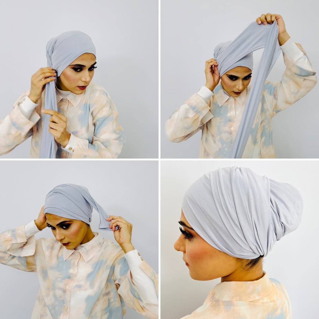 TurbanTube20 - silver blue - extra long