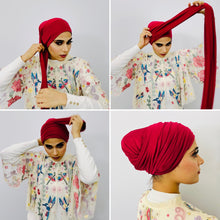 TurbanTube20 - carmine red - extra long