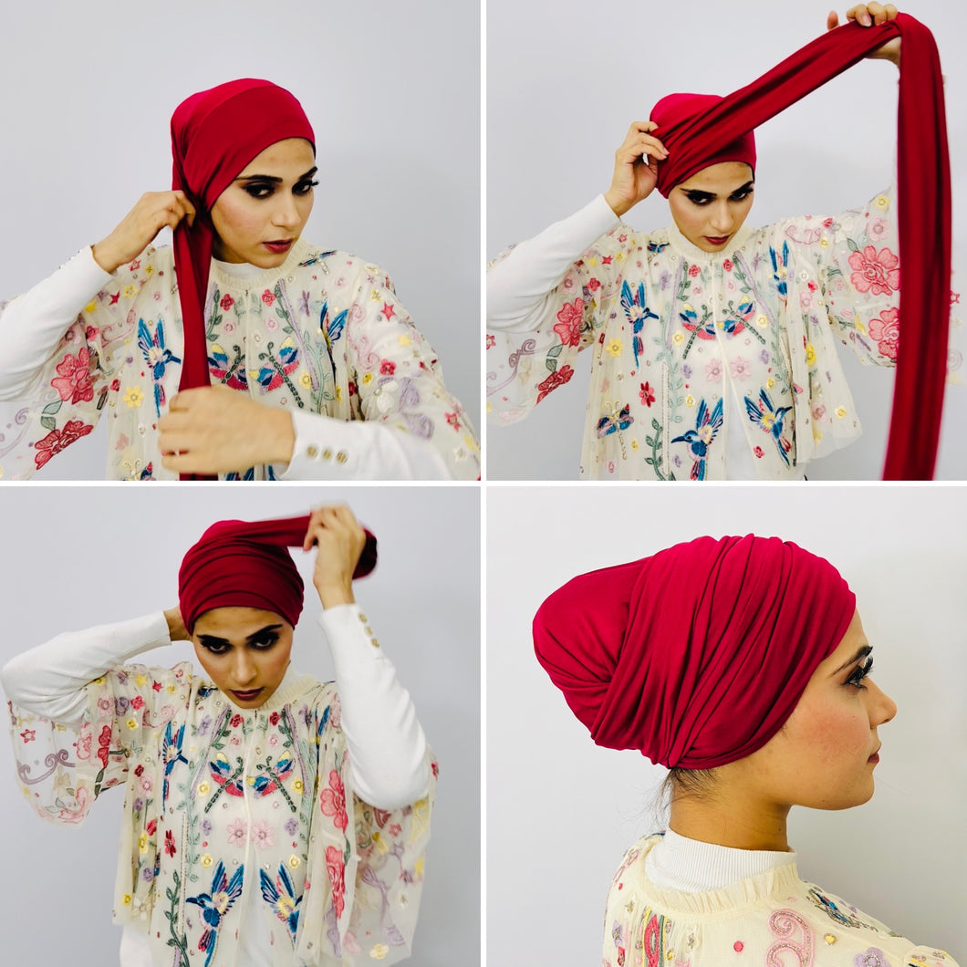 TurbanTube20 - carmine red - extra long