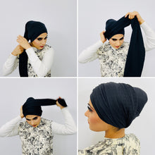 TurbanTube20 - crinkled black