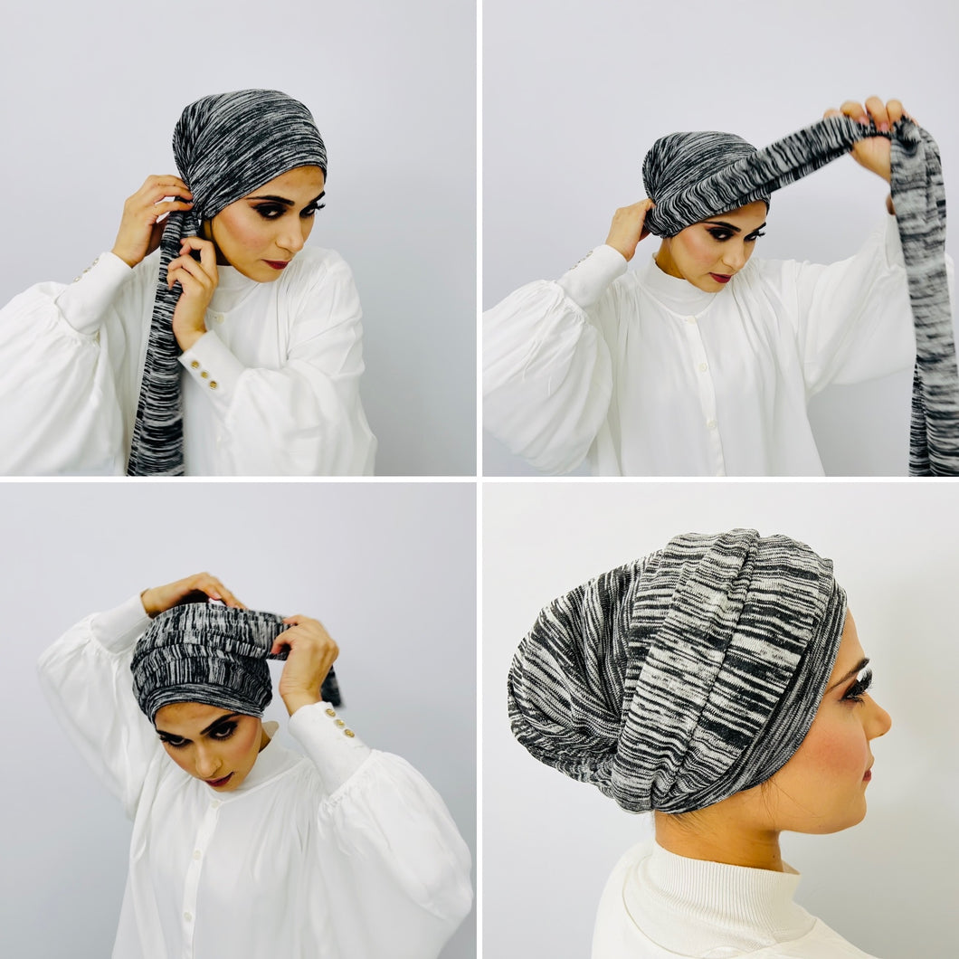 TurbanTube20 - woven grey matrix