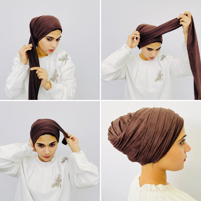 TurbanTube20 - brown suede effect