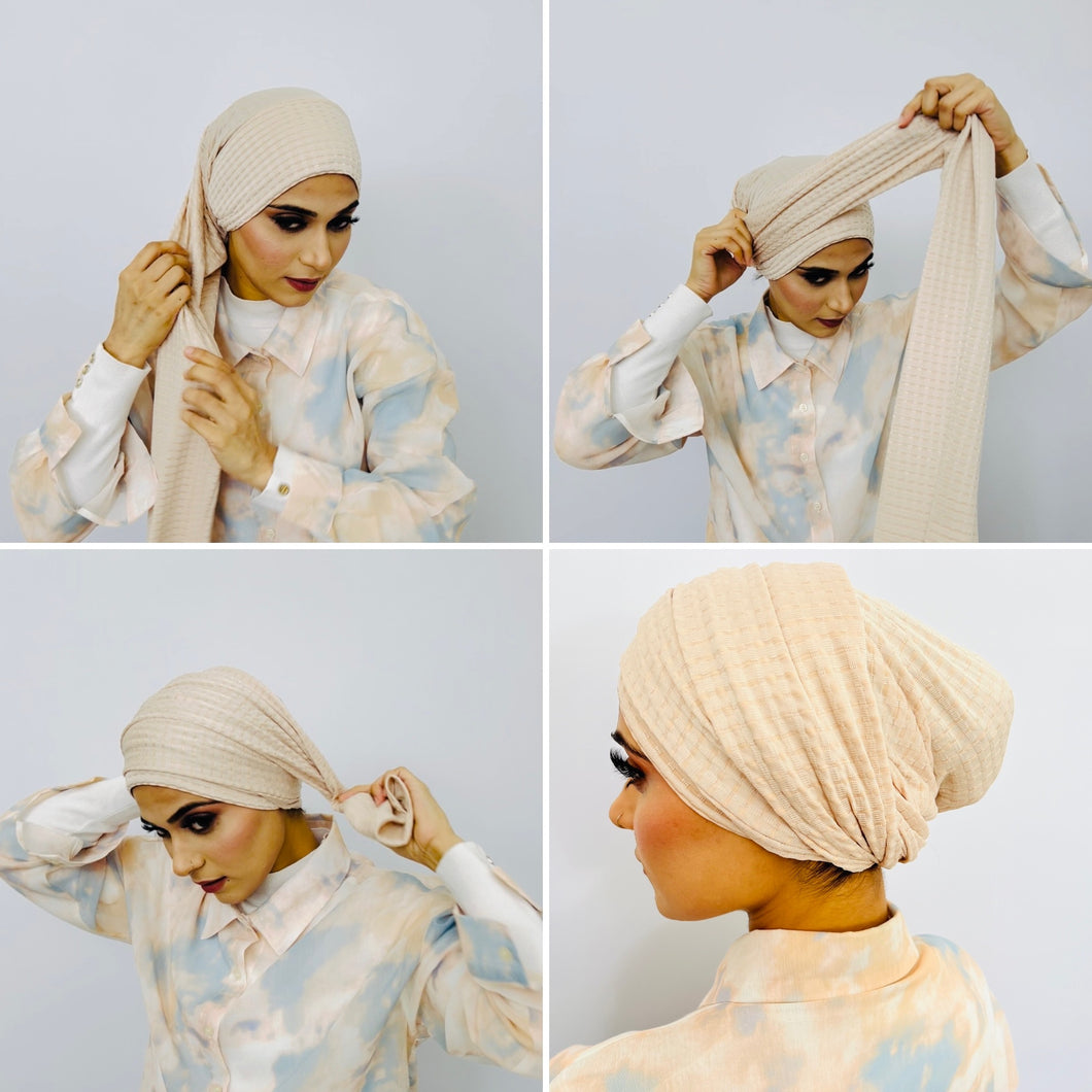 TurbanTube20 - textured peach