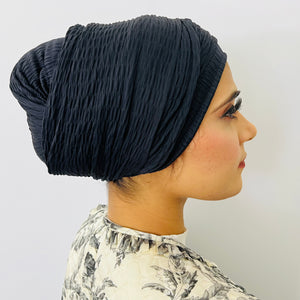 TurbanTube20 - crinkled black