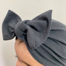 Girls TurbanHat in charcoal - 0 to 1 yrs
